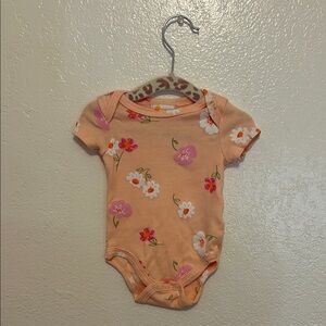 Peach Floral Baby Bodysuit